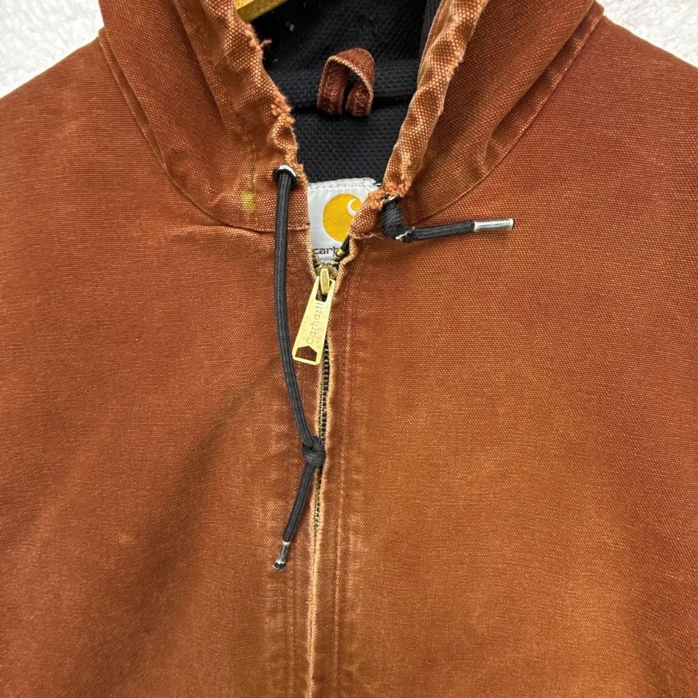 Carhartt Active Jacket Thermal Lined Mens Medium J160 CLY Clay Red Distressed - Picture 11 of 16